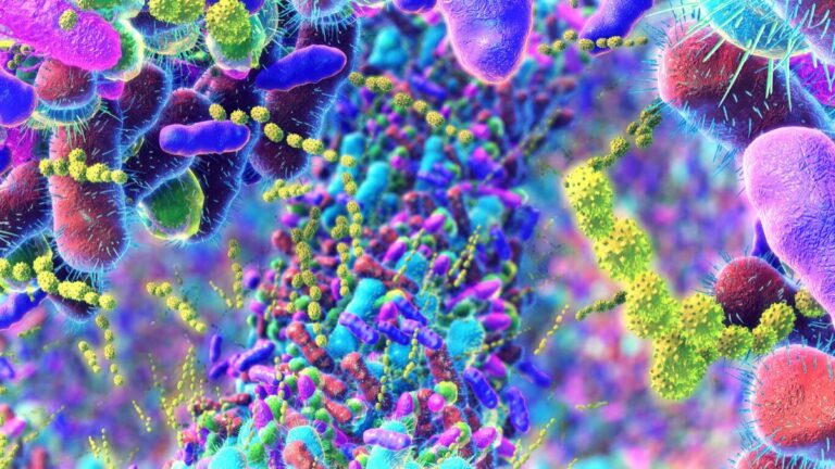 Three-dimensional rendering of diverse gut bacteria