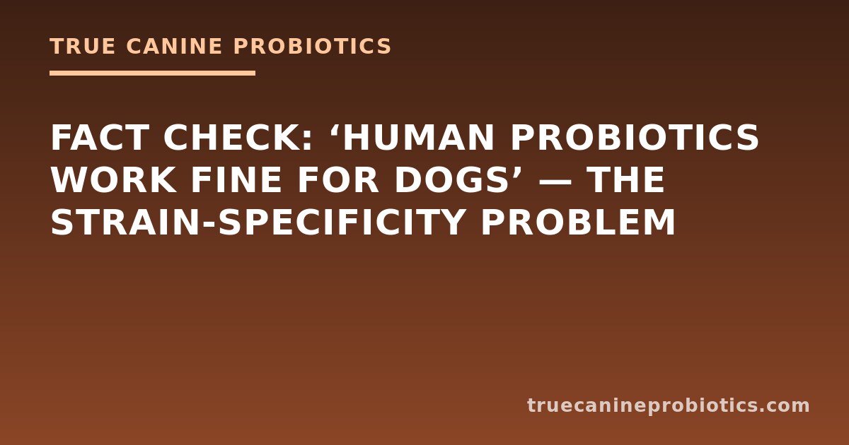 Fact Check: ‘Human Probiotics Work Fine for Dogs’ — The Strain-Specificity Problem